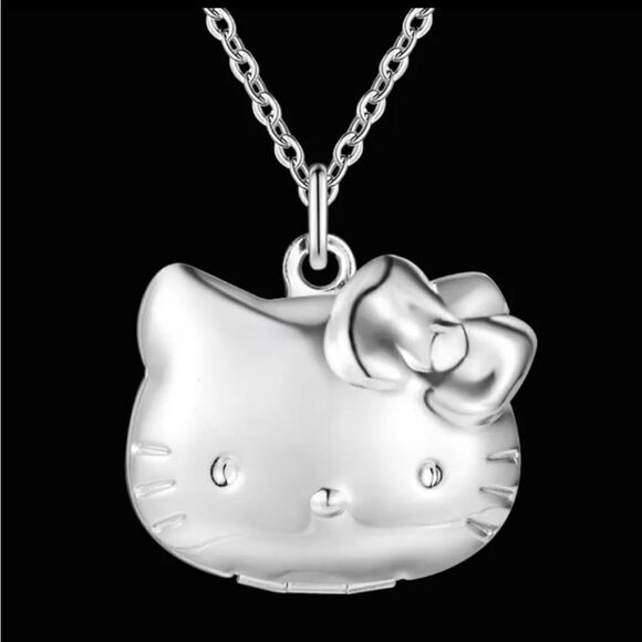 Hello Kitty 925 Sterling Silver Locket Necklace - Picture 1 of 4